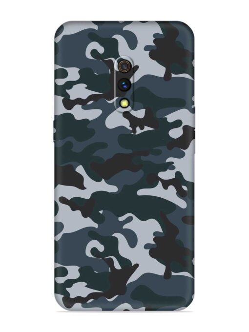 Dark Blue Army Military Art Embossed Soft Silicone Case for Realme X Zapvi