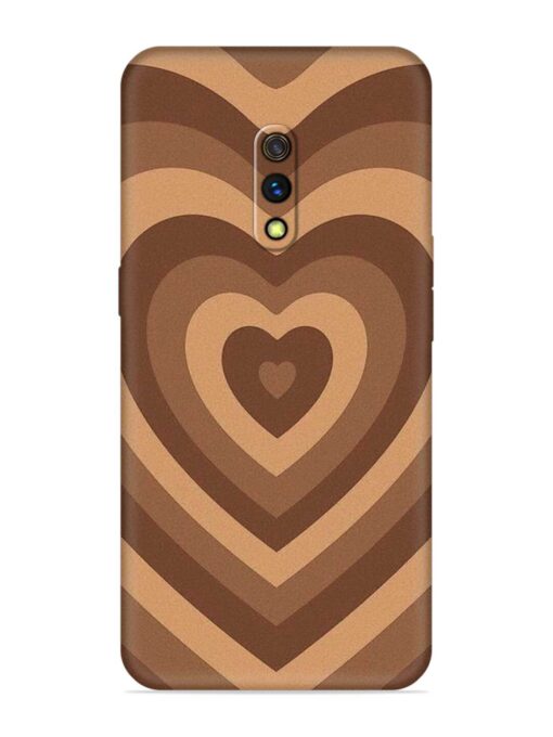 Brown Heart Embossed Soft Silicone Case for Realme X Zapvi