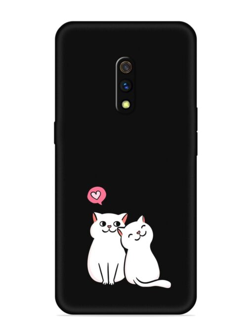 Cute Loving Cats Embossed Soft Silicone Case for Realme X Zapvi