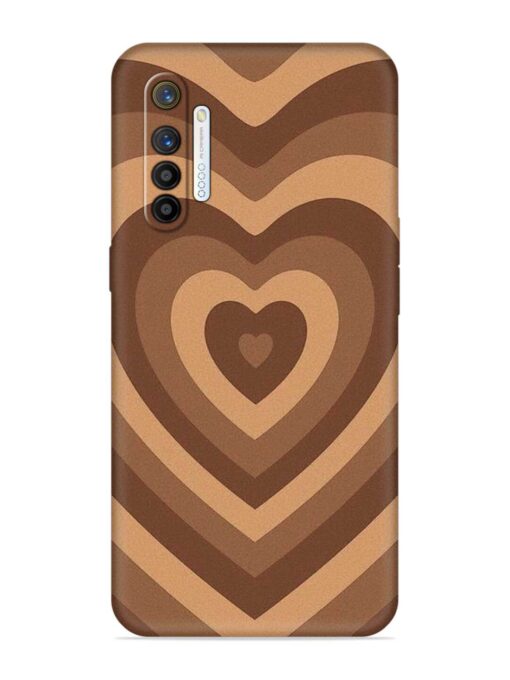 Brown Heart Embossed Soft Silicone Case for Realme X2