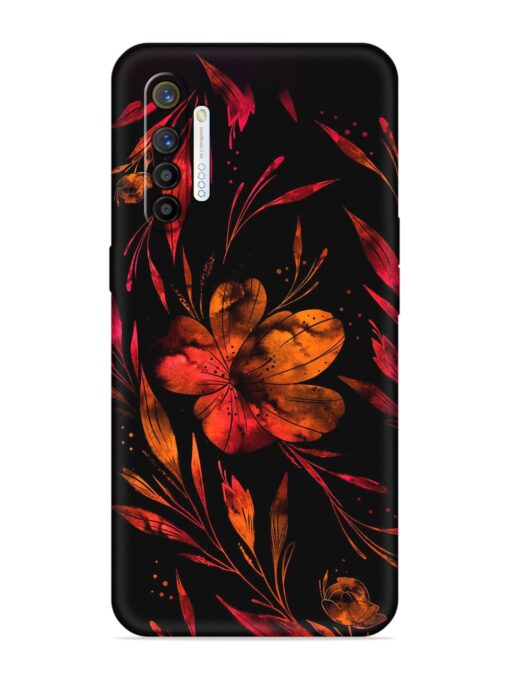 Red Flower Painting Embossed Soft Silicone Case for Realme X2