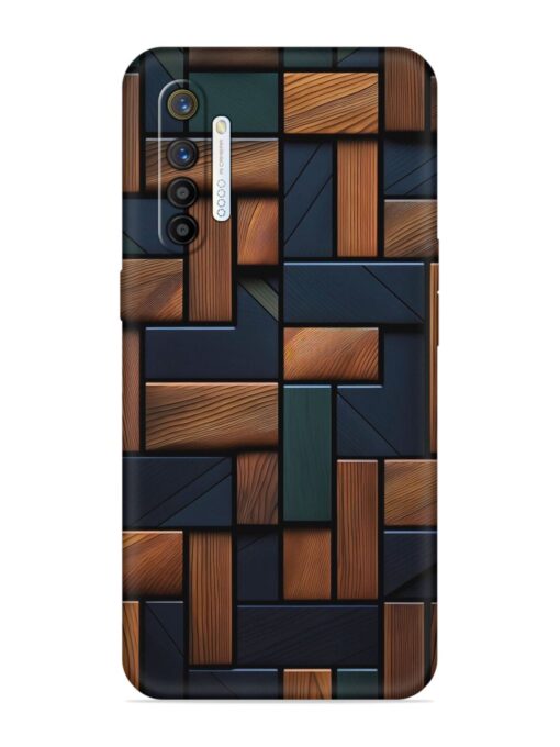 Wooden Background Cubes Embossed Soft Silicone Case for Realme X2