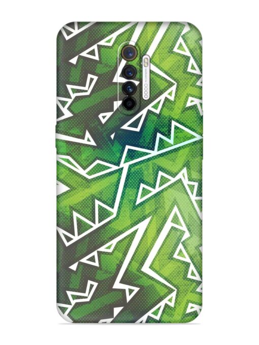 Green Graffiti Seamless Embossed Soft Silicone Case for Realme X2 Pro Zapvi