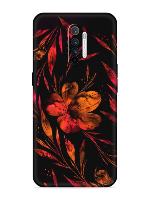 Red Flower Painting Embossed Soft Silicone Case for Realme X2 Pro Zapvi