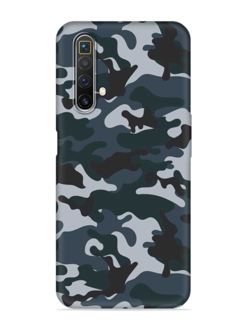 Dark Blue Army Military Art Embossed Soft Silicone Case for Realme X3 Zapvi