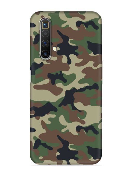 Army Military Camouflage Dark Green Embossed Soft Silicone Case for Realme X3