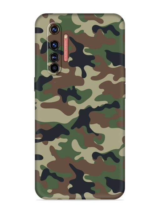 Army Military Camouflage Dark Green Embossed Soft Silicone Case for Realme X50 Pro