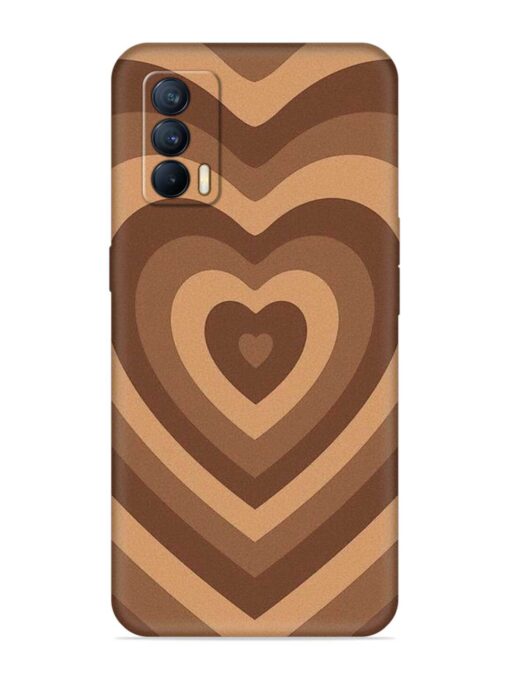 Brown Heart Embossed Soft Silicone Case for Realme X7 (5G) Zapvi