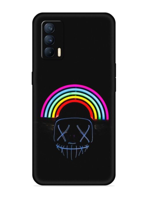 Mask Rainbow Embossed Soft Silicone Case for Realme X7 (5G) Zapvi