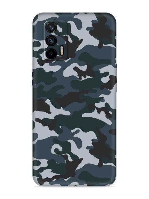 Dark Blue Army Military Art Embossed Soft Silicone Case for Realme X7 Max (5G)