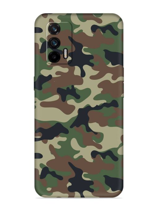 Army Military Camouflage Dark Green Embossed Soft Silicone Case for Realme X7 Max (5G)