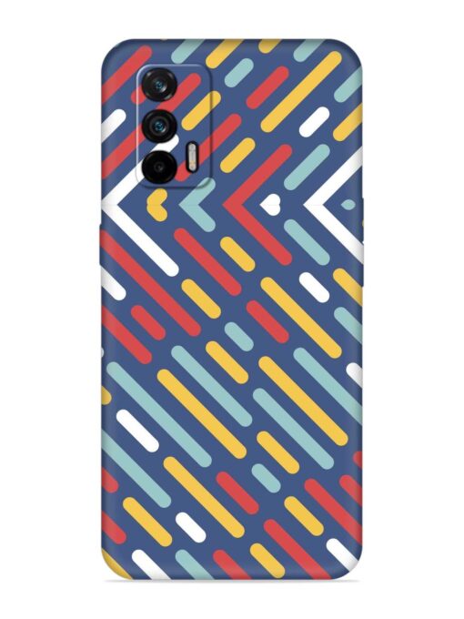 Colored Lines Embossed Soft Silicone Case for Realme X7 Max (5G)