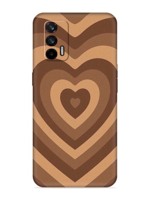 Brown Heart Embossed Soft Silicone Case for Realme X7 Max (5G)