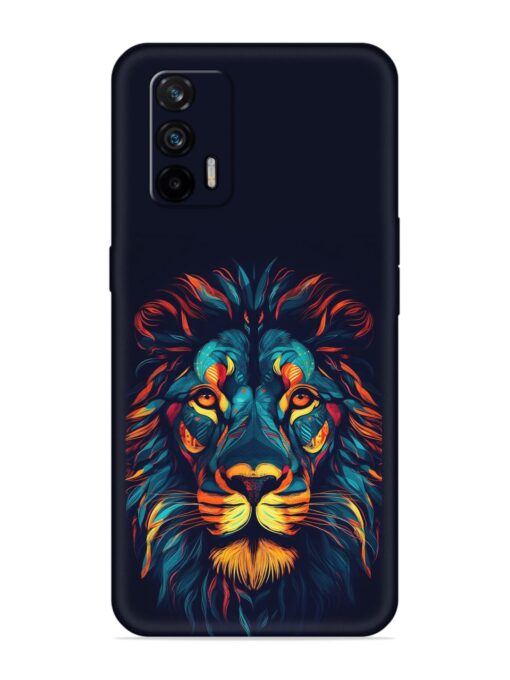 Colorful Lion Embossed Soft Silicone Case for Realme X7 Max (5G)