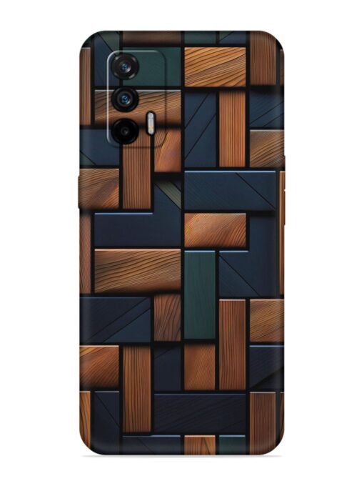 Wooden Background Cubes Embossed Soft Silicone Case for Realme X7 Max (5G)