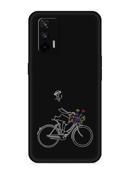 Minimalist Cycle Art Embossed Soft Silicone Case for Realme X7 Max (5G)