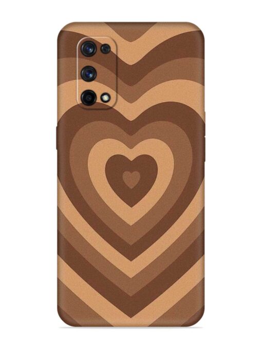 Brown Heart Embossed Soft Silicone Case for Realme X7 Pro (5G) Zapvi