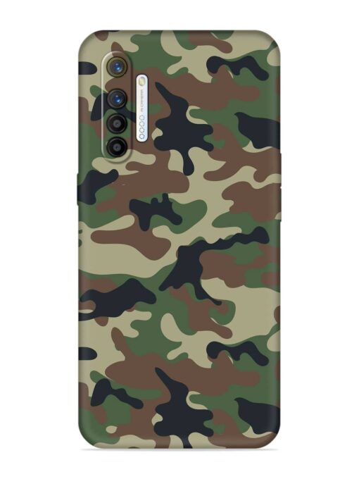 Army Military Camouflage Dark Green Embossed Soft Silicone Case for Realme Xt Zapvi