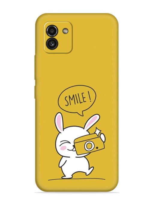 Hey Smile Please Embossed Soft Silicone Case for Samsung Galaxy A03 Zapvi