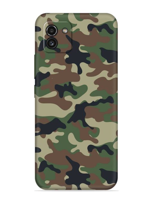 Army Military Camouflage Dark Green Embossed Soft Silicone Case for Samsung Galaxy A03 Zapvi