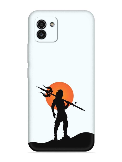 Lord Mahadev Trendy Embossed Soft Silicone Case for Samsung Galaxy A03 Zapvi