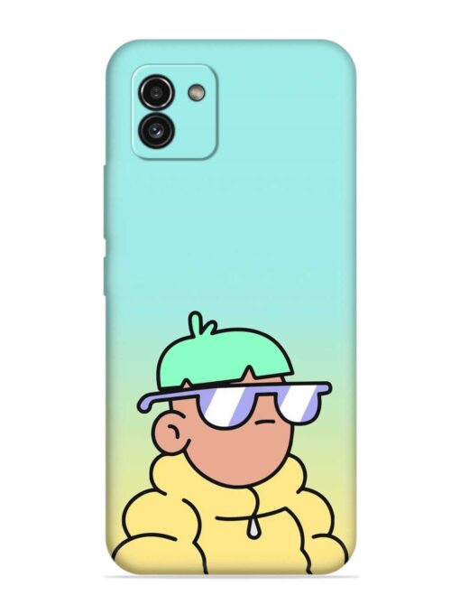 Doodles Cool Character Embossed Soft Silicone Case for Samsung Galaxy A03 Zapvi