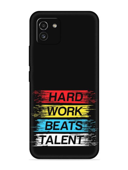 Hard Work Beats Embossed Soft Silicone Case for Samsung Galaxy A03