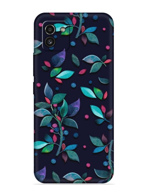 Decorative Watercolor Flower Embossed Soft Silicone Case for Samsung Galaxy A03 Zapvi