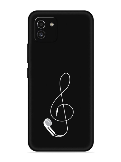 Music Earphone Vector Embossed Soft Silicone Case for Samsung Galaxy A03 Zapvi