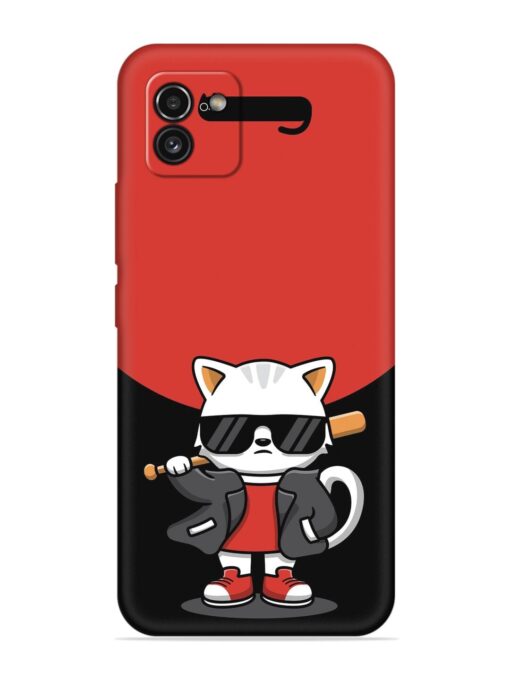 Cool Little Bear Cartoon Embossed Soft Silicone Case for Samsung Galaxy A03