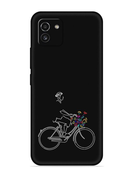 Minimalist Cycle Art Embossed Soft Silicone Case for Samsung Galaxy A03 Zapvi