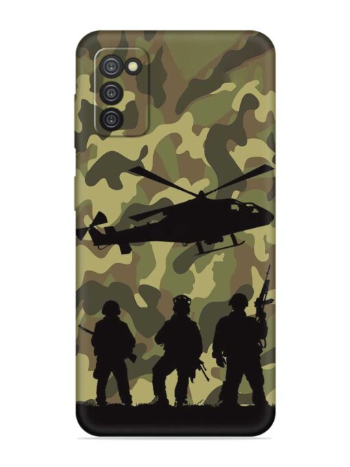 Army Heros Embossed Soft Silicone Case for Samsung Galaxy A03S Zapvi