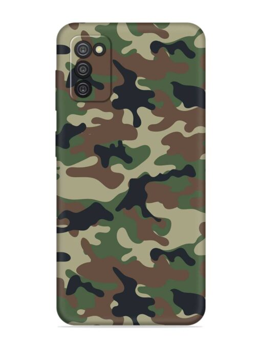 Army Military Camouflage Dark Green Embossed Soft Silicone Case for Samsung Galaxy A03S