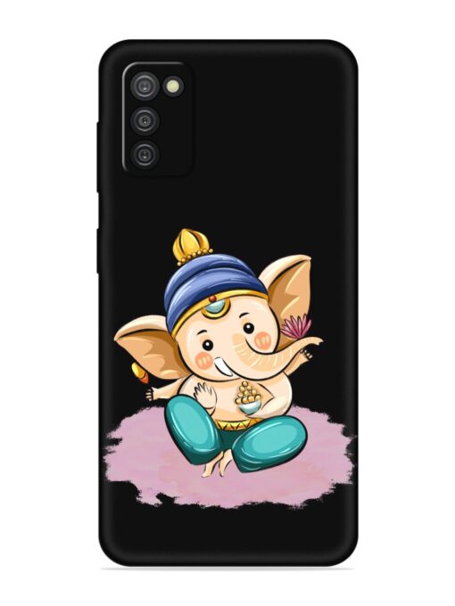 Bal Ganesh Vector Art Embossed Soft Silicone Case for Samsung Galaxy A03S Zapvi