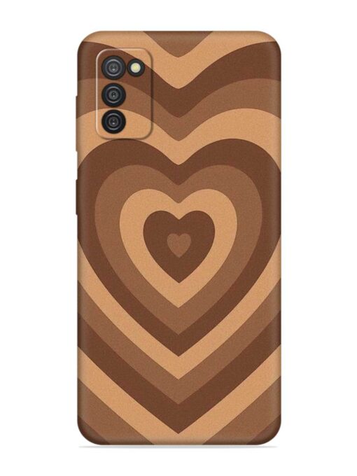 Brown Heart Embossed Soft Silicone Case for Samsung Galaxy A03S Zapvi