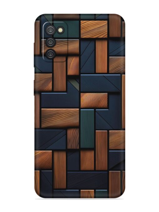 Wooden Background Cubes Embossed Soft Silicone Case for Samsung Galaxy A03S