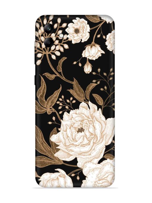 Peonies Roses Floral Embossed Soft Silicone Case for Samsung Galaxy A04