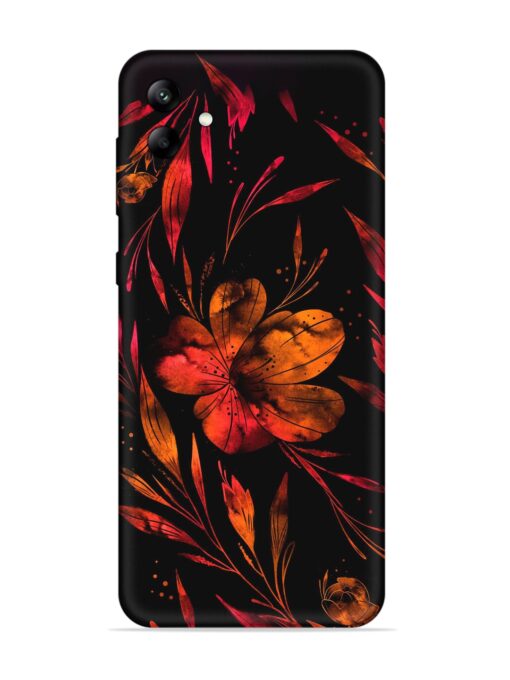 Red Flower Painting Embossed Soft Silicone Case for Samsung Galaxy A04