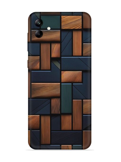 Wooden Background Cubes Embossed Soft Silicone Case for Samsung Galaxy A04