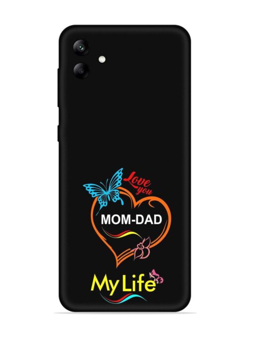 Love You Mom Dad Embossed Soft Silicone Case for Samsung Galaxy A04 Zapvi