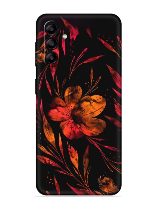 Red Flower Painting Embossed Soft Silicone Case for Samsung Galaxy A04S Zapvi