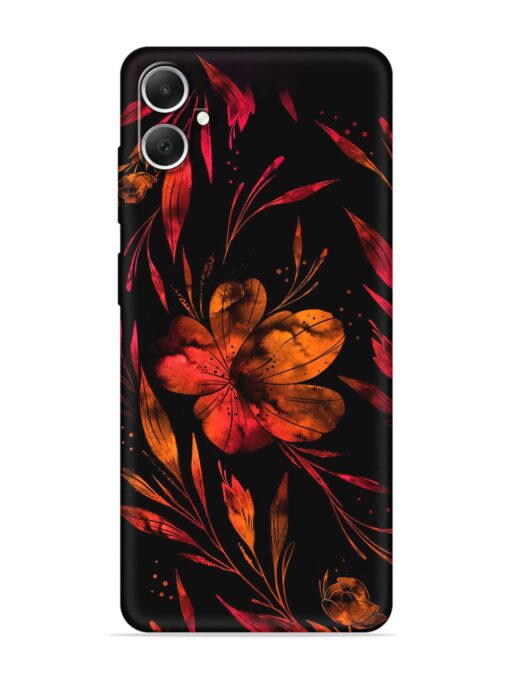 Red Flower Painting Embossed Soft Silicone Case for Samsung Galaxy A05 Zapvi