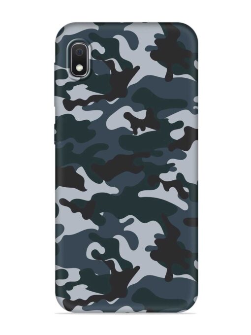 Dark Blue Army Military Art Embossed Soft Silicone Case for Samsung Galaxy A10 Zapvi