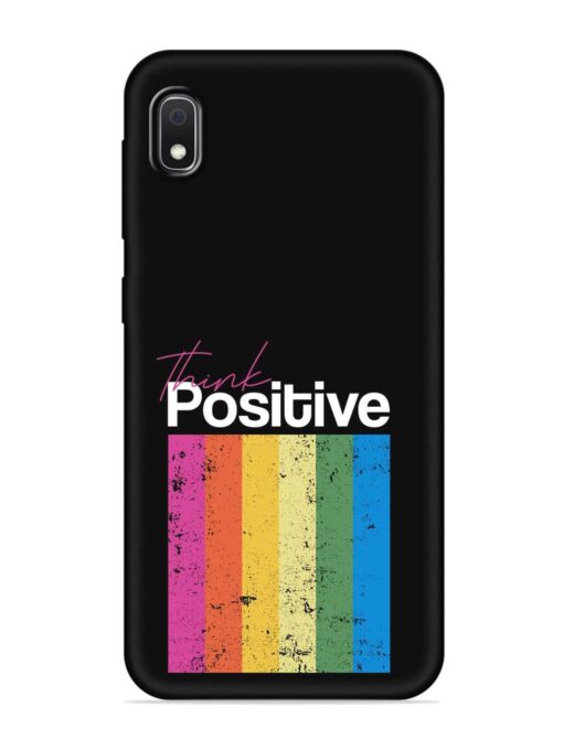 Think Positive Typography Embossed Soft Silicone Case for Samsung Galaxy A10 Zapvi