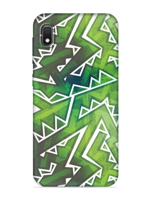 Green Graffiti Seamless Embossed Soft Silicone Case for Samsung Galaxy A10 Zapvi