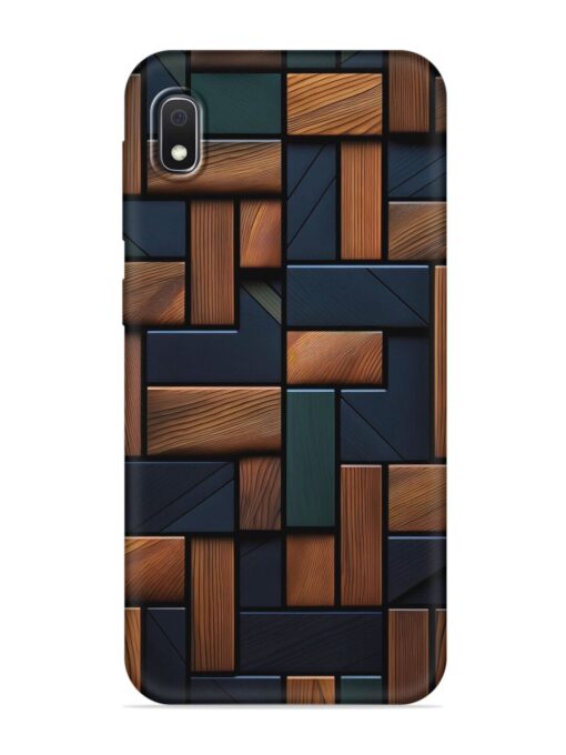 Wooden Background Cubes Embossed Soft Silicone Case for Samsung Galaxy A10 Zapvi