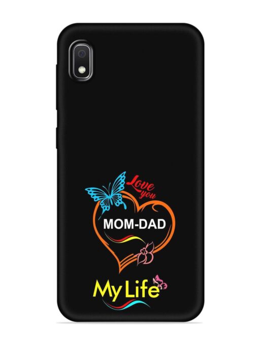 Love You Mom Dad Embossed Soft Silicone Case for Samsung Galaxy A10 Zapvi