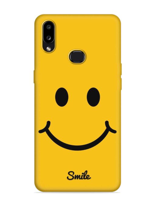 Yellow Smiley Embossed Soft Silicone Case for Samsung Galaxy A10S Zapvi