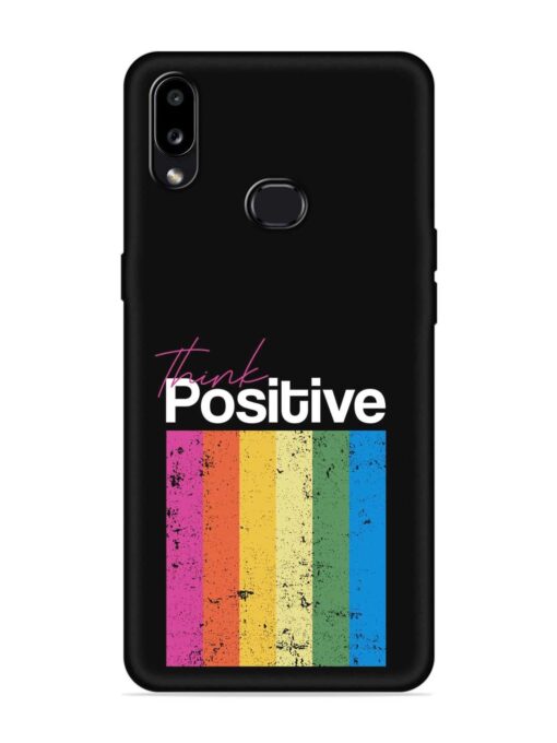 Think Positive Typography Embossed Soft Silicone Case for Samsung Galaxy A10S Zapvi