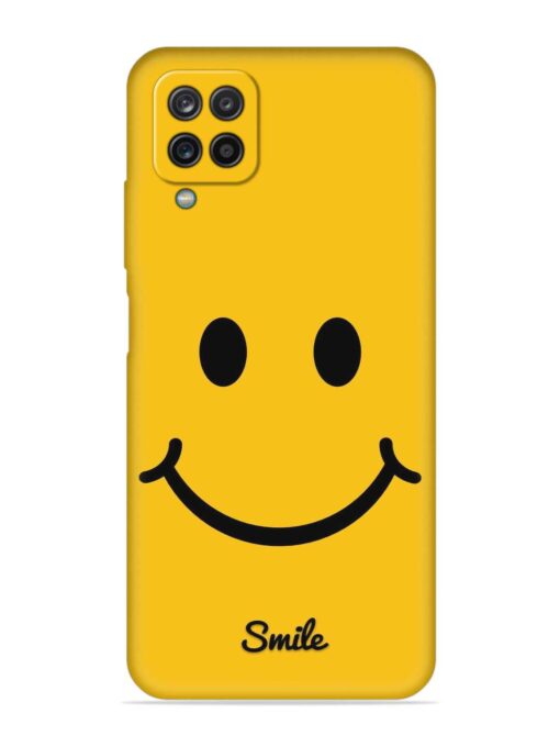 Yellow Smiley Embossed Soft Silicone Case for Samsung Galaxy A12 Zapvi